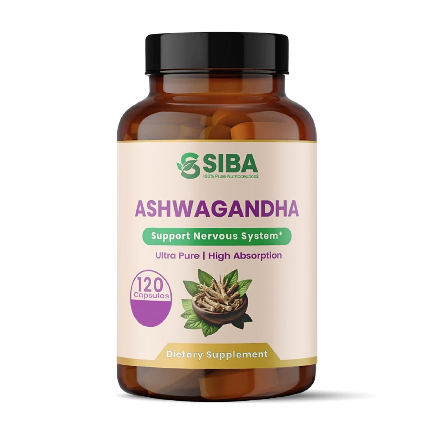 Siba Nutraceutical LLC Ashwagandha Root Extract 1000 mg Capsules, 120 Capsules