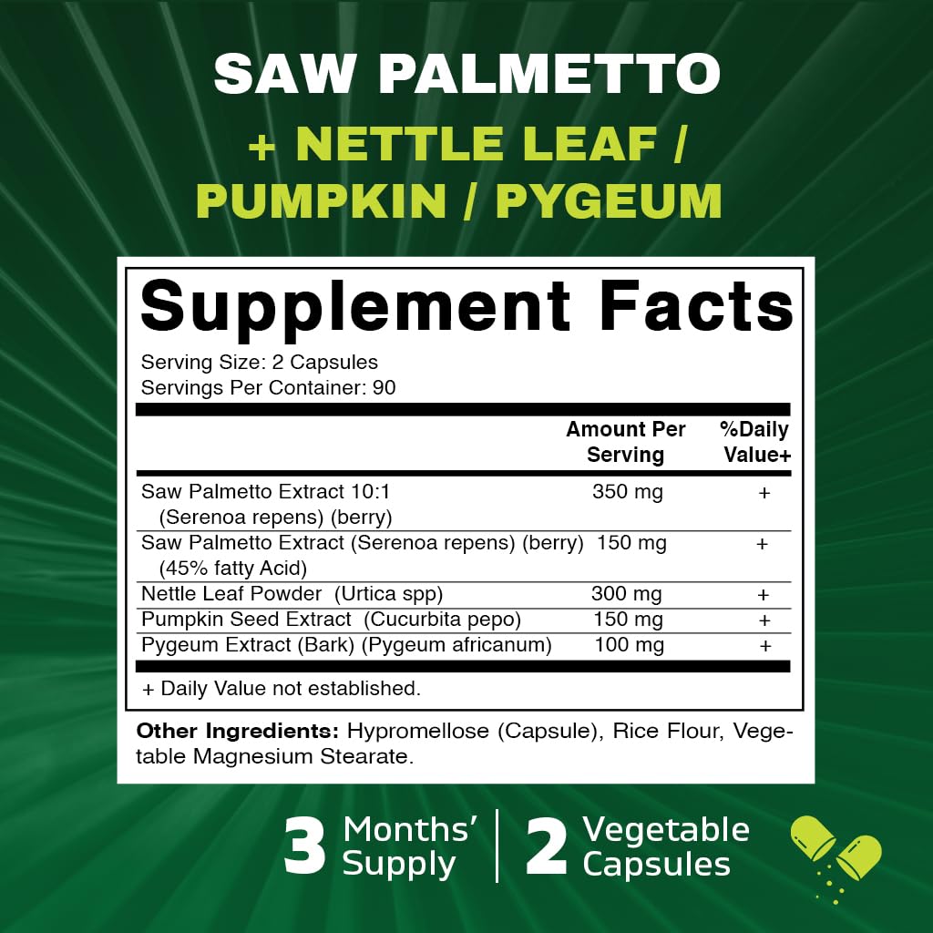 Vitamatic Saw Palmetto + Nettle Leaf/Pumpkin/Pygeum, 180 Capsules