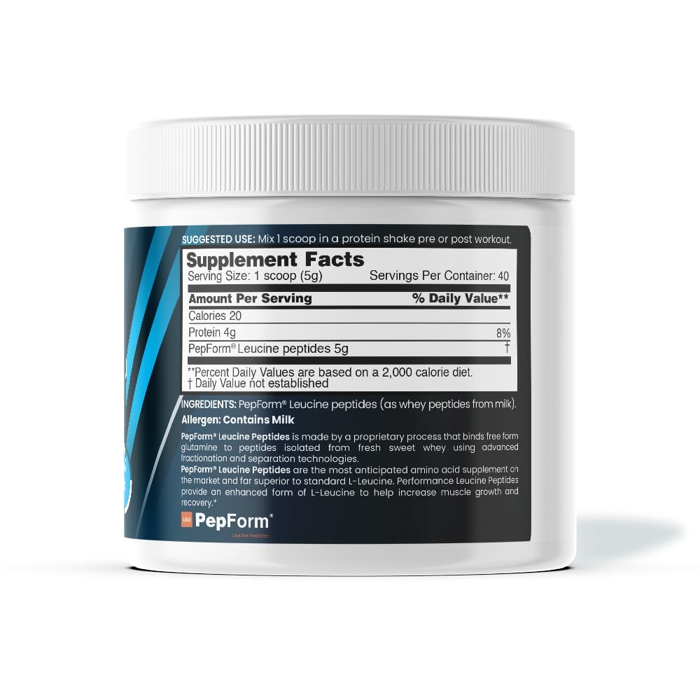 nbpure Performance Leucine+ PepForm Leucine Peptides - Essential Post-Workout Amino Acid for Muscle Building & Recovery + Reducing Muscle Wasting Powder 7.05 Ounce