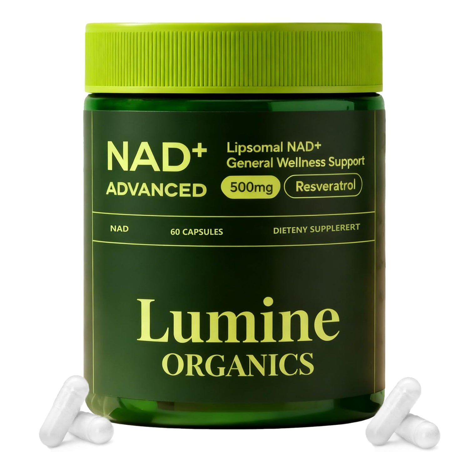 Lumine Organics NAD+ Supplement for Energy Metabolism Support Liposomal Capsules 1 Capsule