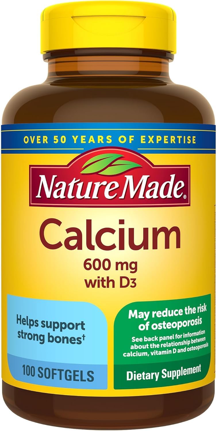 Nature Made Calcium 600 mg With Vitamin D Liquid Softgels 200 Softgels