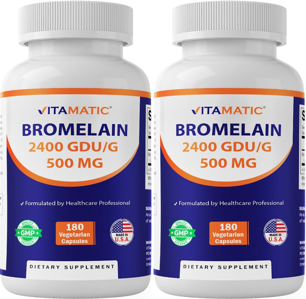 Vitamatic Bromelain 500 mg 2400 GDU/g Capsule, 360 Capsules