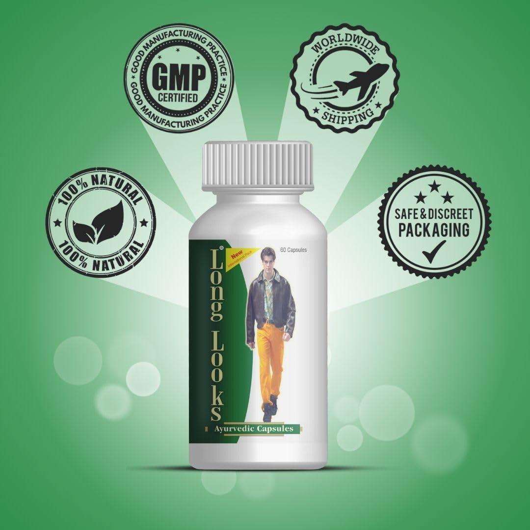 Long Looks Increase Height Grow Taller Herbal Growth Enhancer Capsules, 120 Capsules