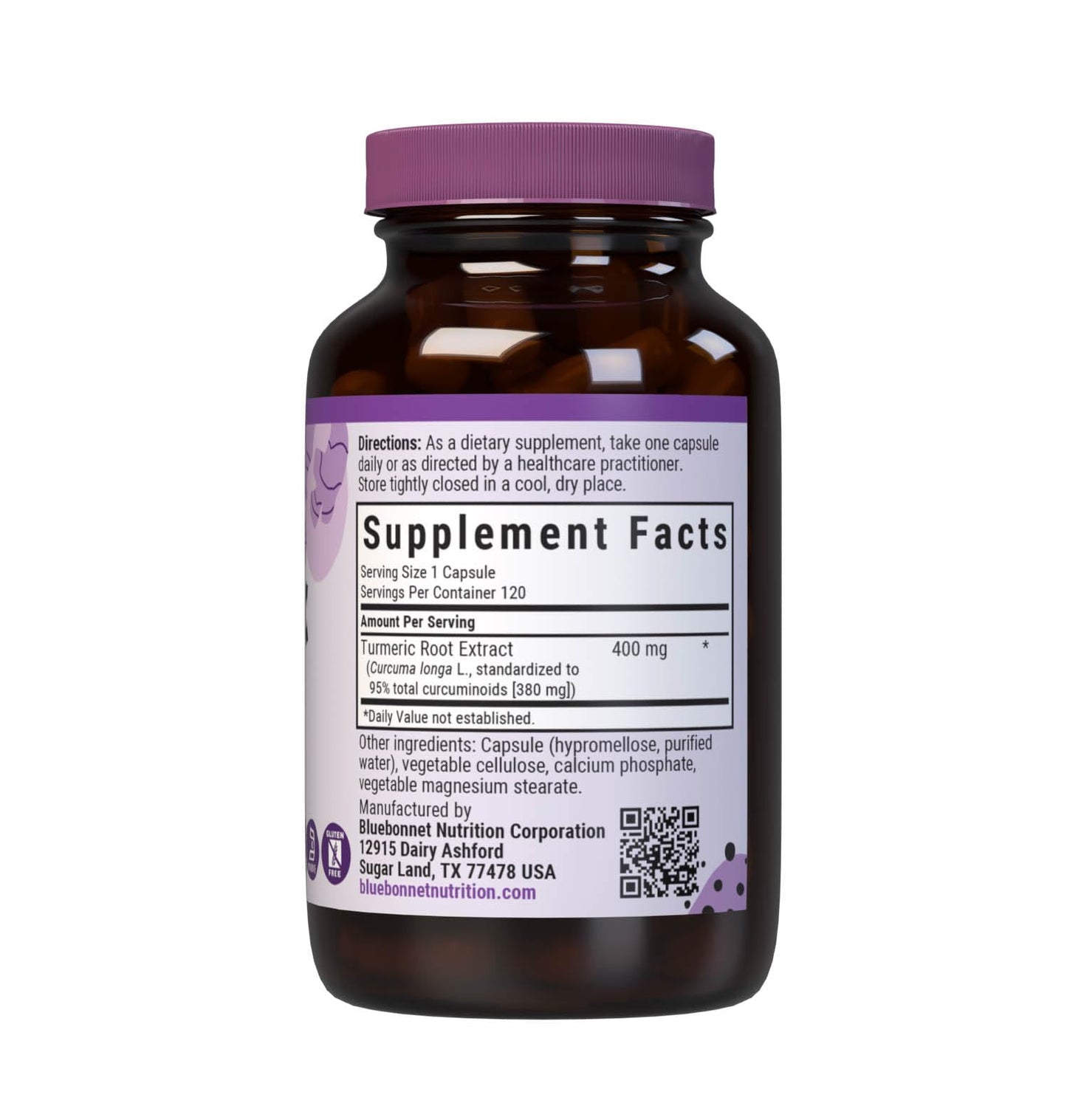 BlueBonnet Turmeric Root Extract Supplement Capsules 120