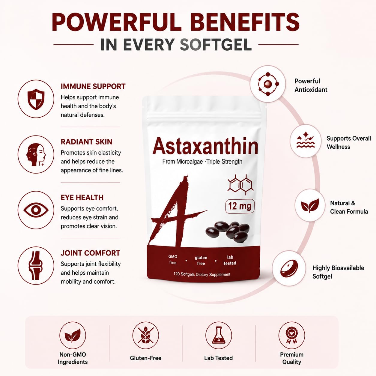 Rulinal Zions Organic Astaxanthin 12mg Capsule, 1 Bottle