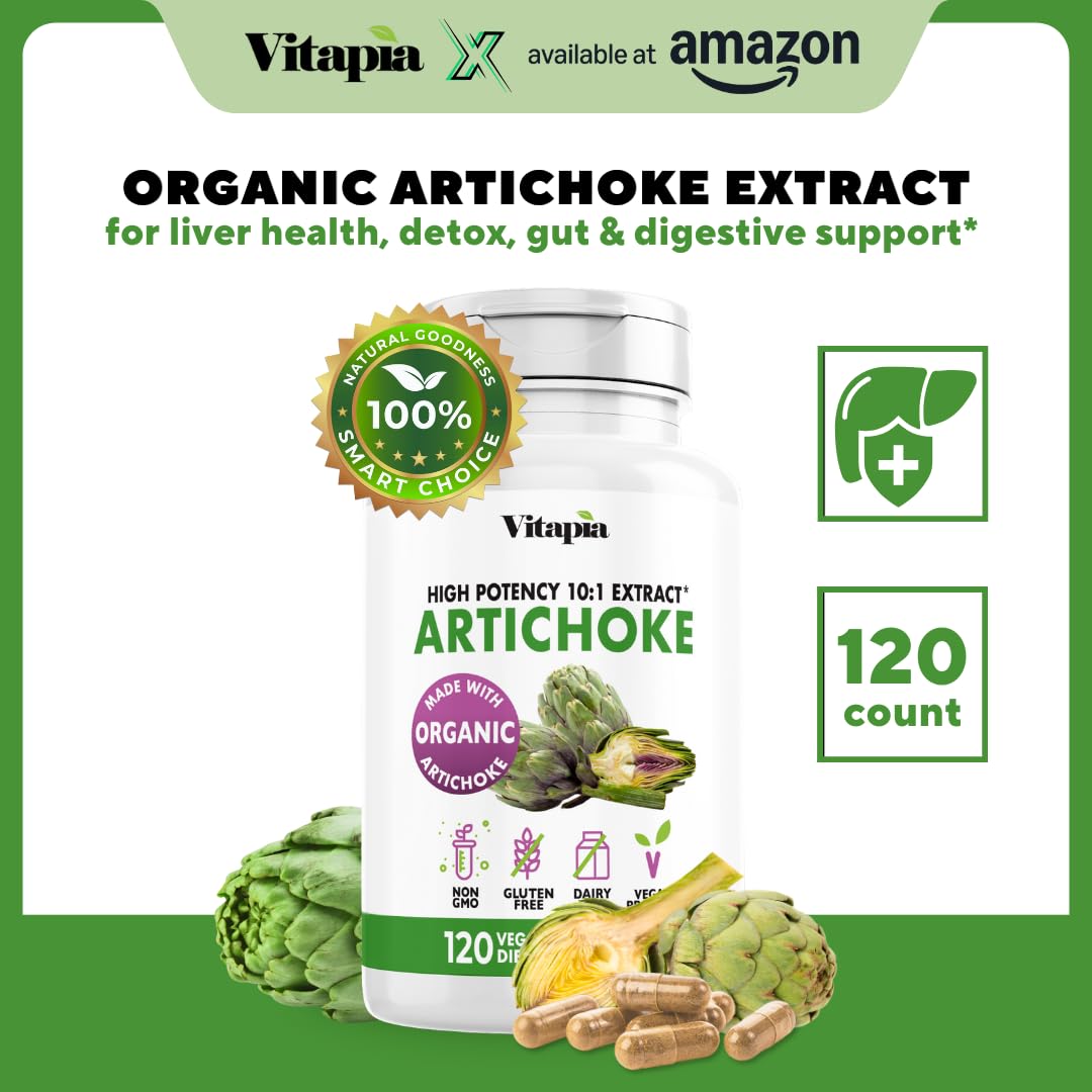 Vitapia Organic Artichoke Extract Supplement Capsules 60