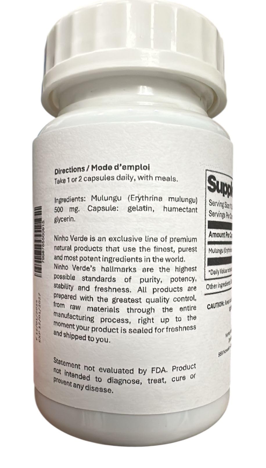 Fitogreen Mulungu (Erythrina Mulungu) 500 Mg Capsule, 60 Count
