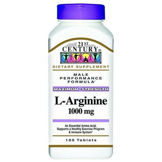 21st Century L-Arginine 1000mg Maximum Strength Tablets Pack of 2