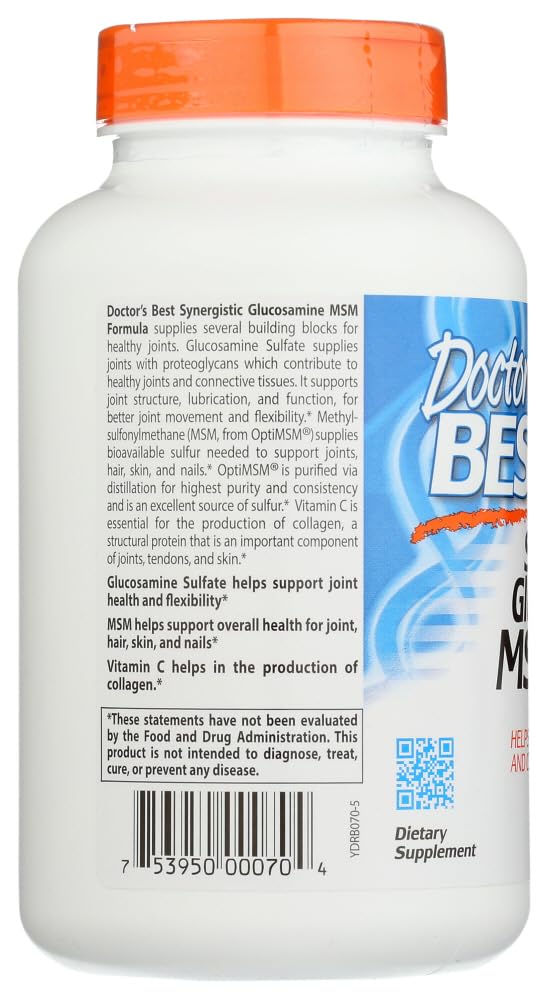 Doctor's BEST Synergistic Glucosamine MSM Formula 180 Capsules