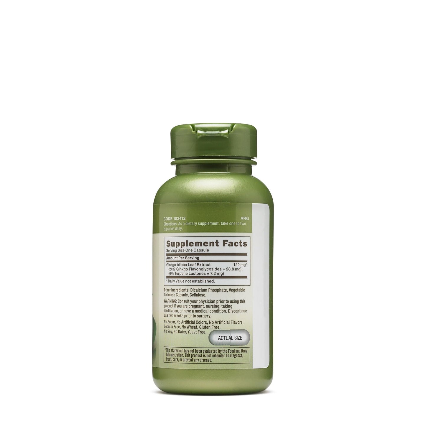 GNC Herbal Plus Ginkgo Biloba 120mg Capsule, 100 Count