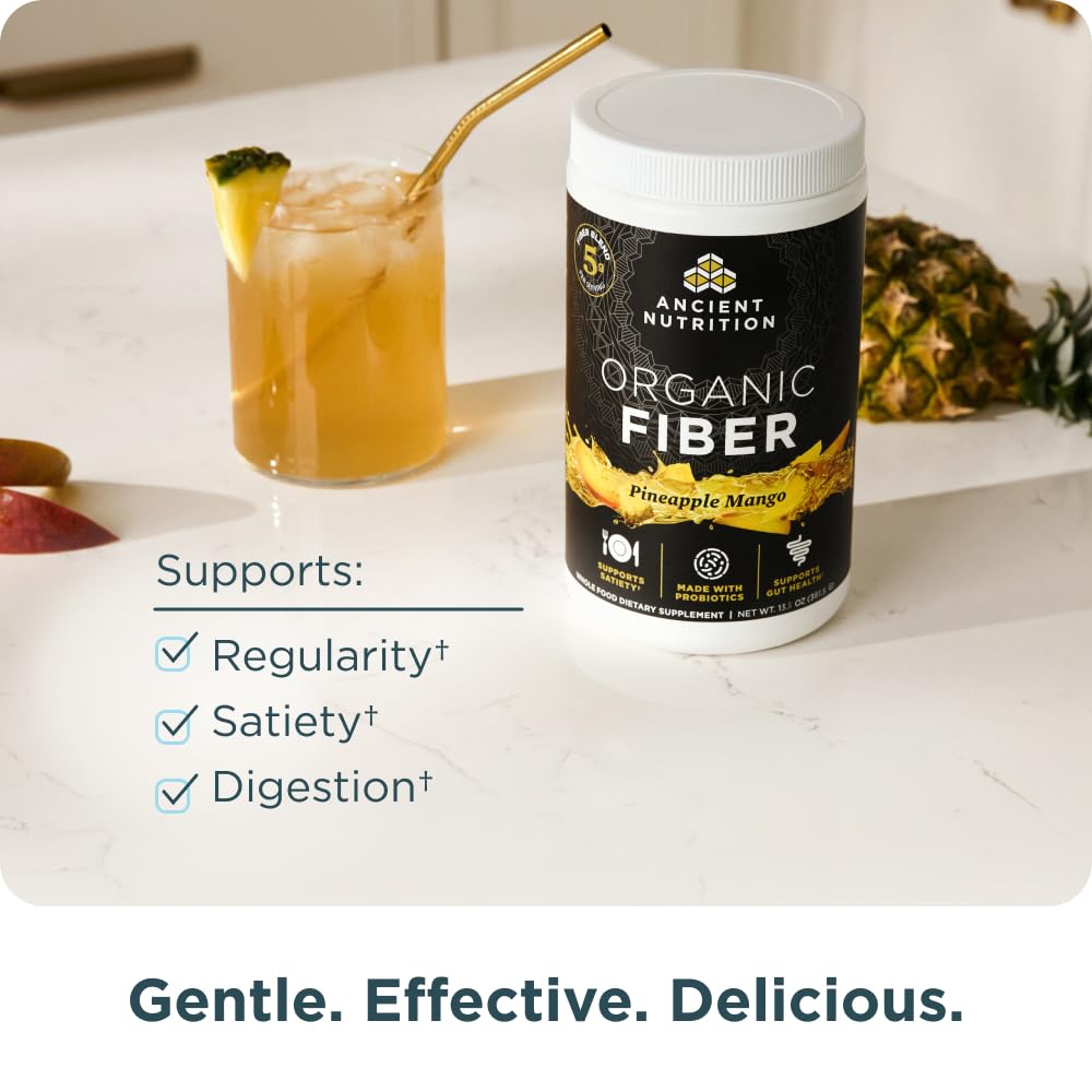 Ancient Nutrition Organic Acacia Fiber Powder, Pineapple Mango, 13.5 Ounce