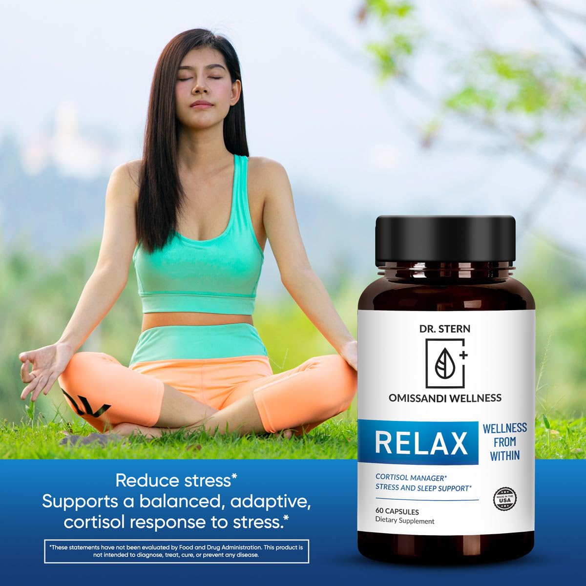 Dr. Stern OMISSANDI-Wellness Relax Adrenal Support Supplement Capsule, 60 Count