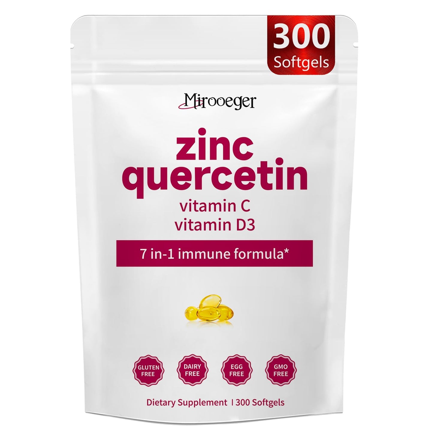 Mirooeger Quercetin 750mg Per Serving Softgels 300