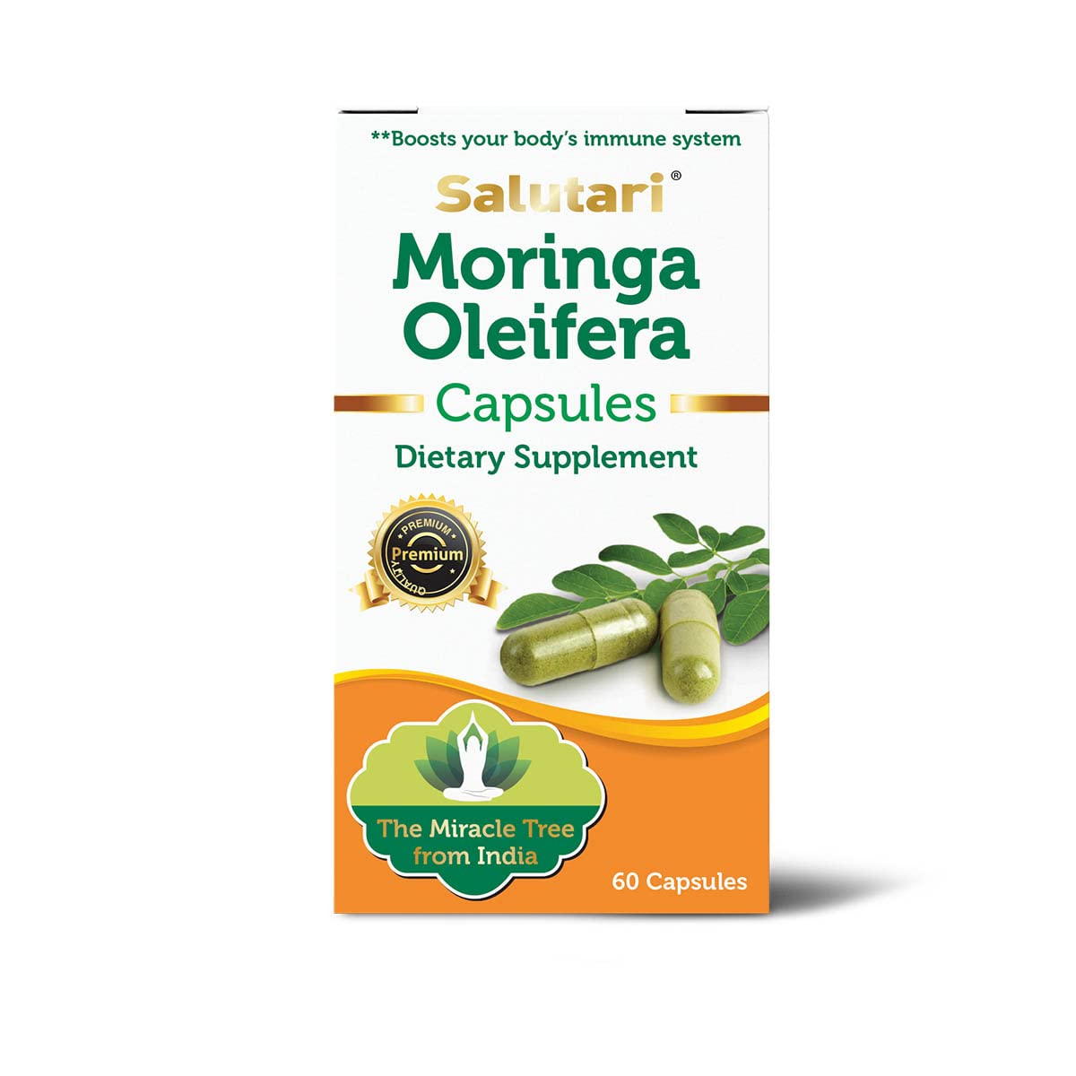 SALUTARI Moringa Leaf Powder Capsules 1260 mg, 60 Capsules