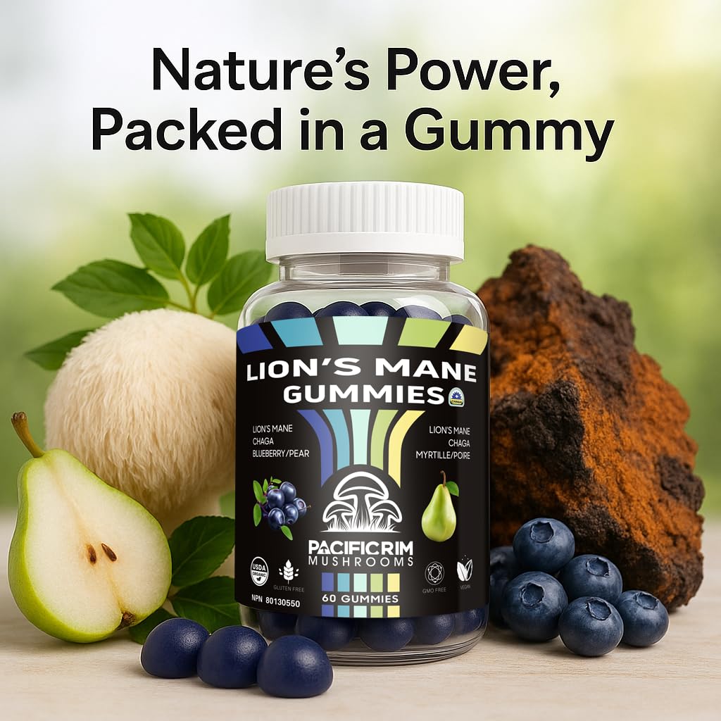 Pacific Rim Mushrooms Lion’s Mane + Chaga Performance Gummies 60 Gummies