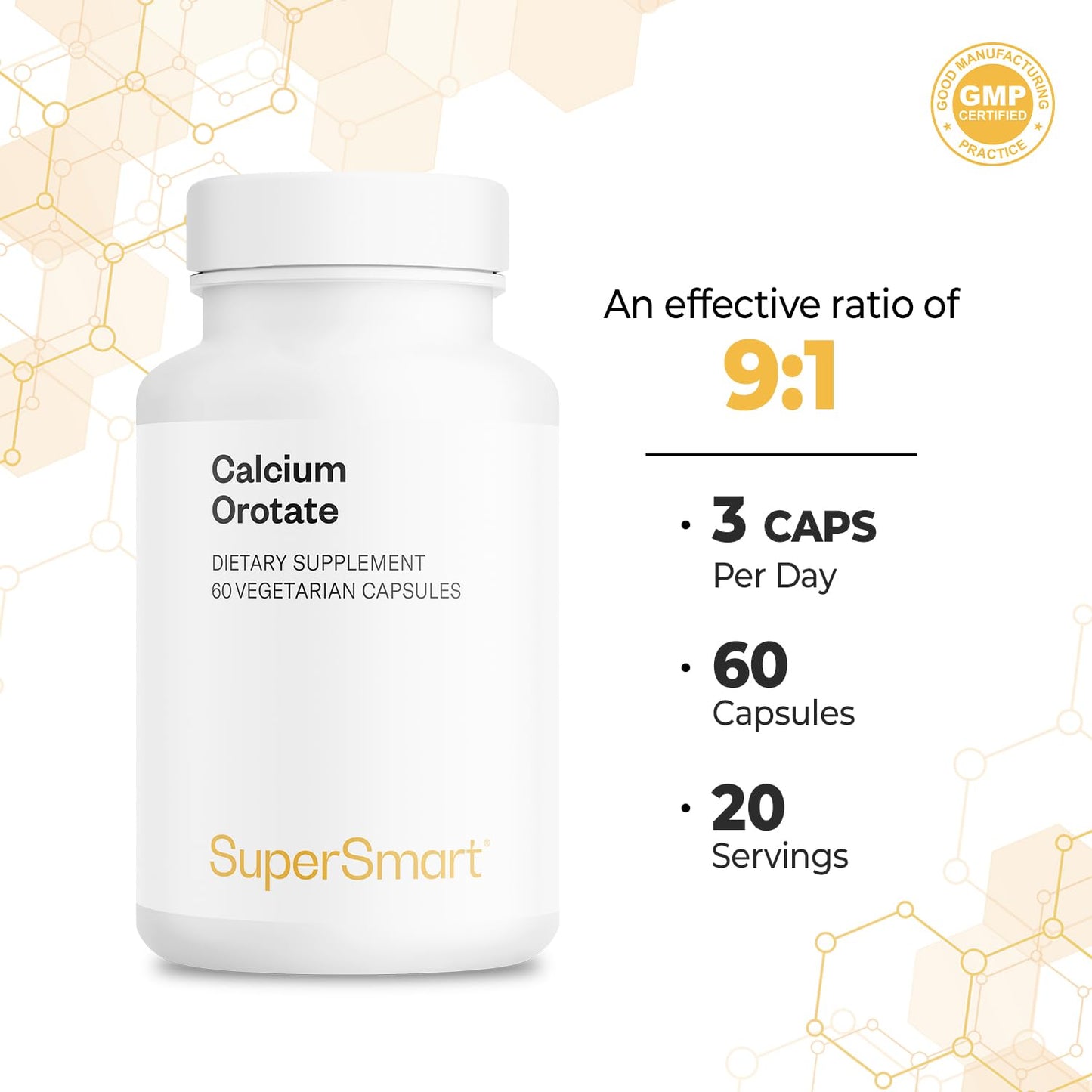 Supersmart Calcium Orotate with Magnesium Orotate 9:1 Capsules 60 Count