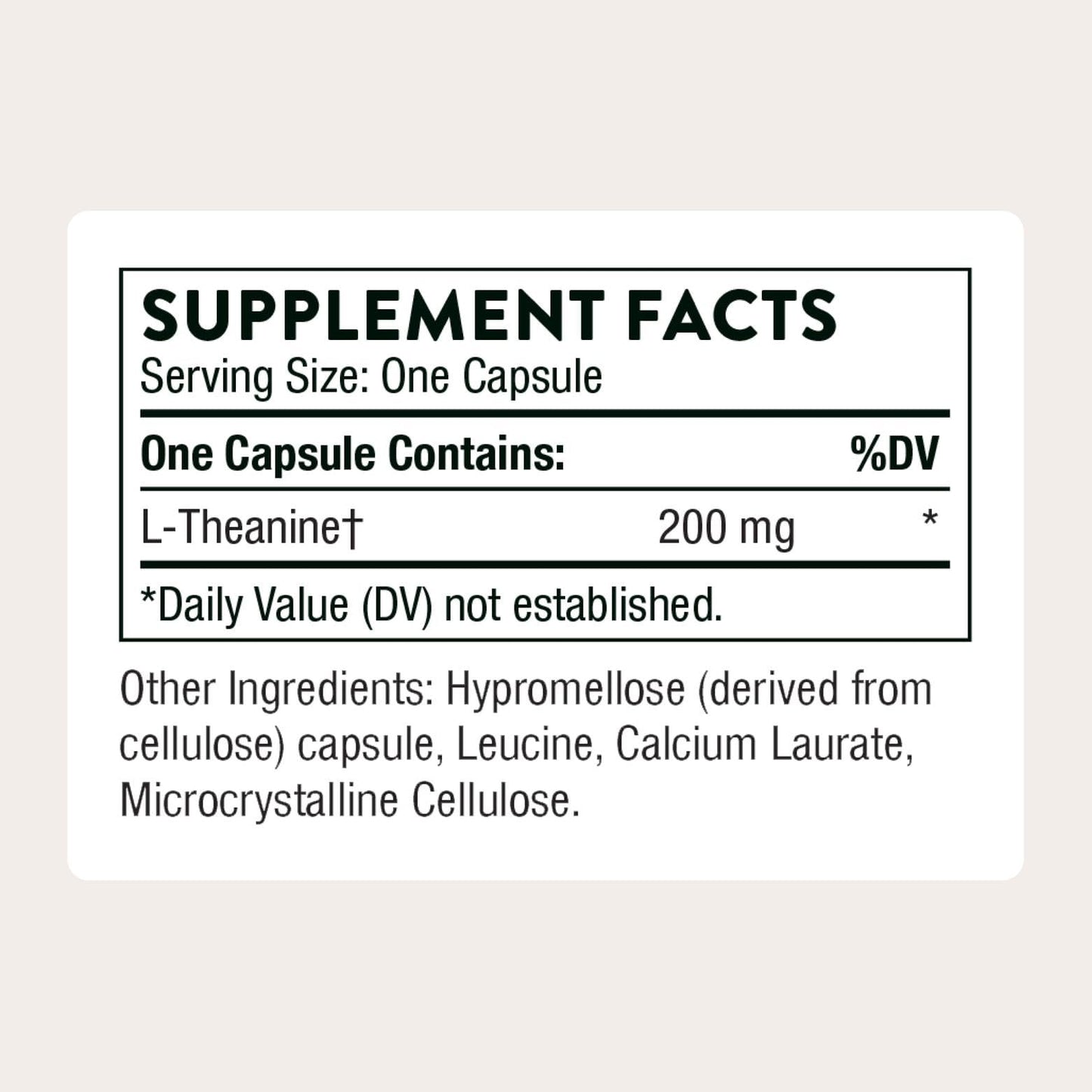 THORNE L-Theanine 200 mg Supplement, 90 Capsules