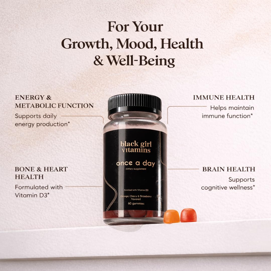 Black Girl Vitamins Once a Day Womens Multivitamin Gummies 60
