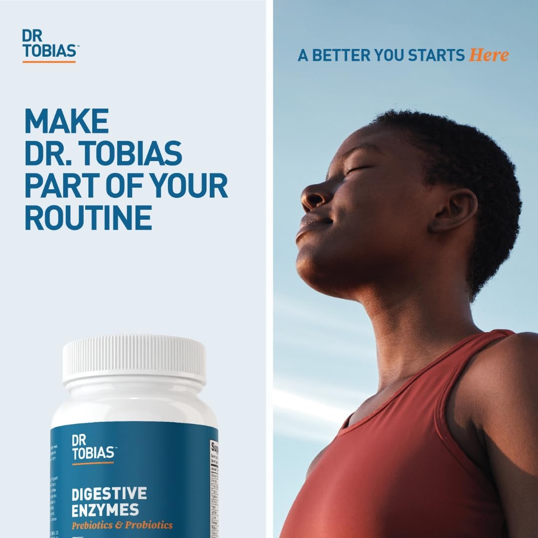 Dr. Tobias Digestive Enzymes with Probiotics, Prebiotics and Postbiotics Bromelain, Amylase, Lipase Capsules 120