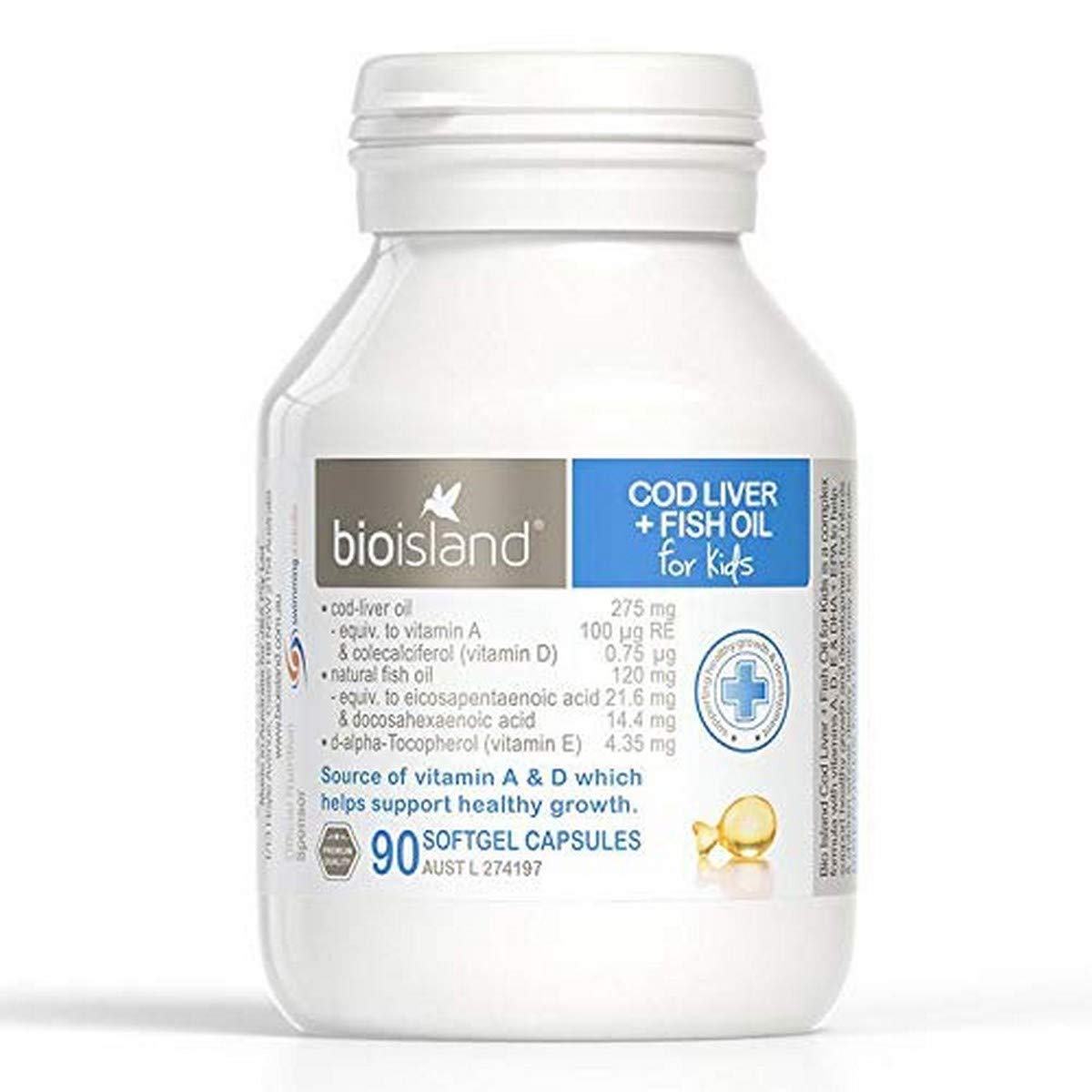 Bioisland Cod Liver + Fish Oil 90 Capsules