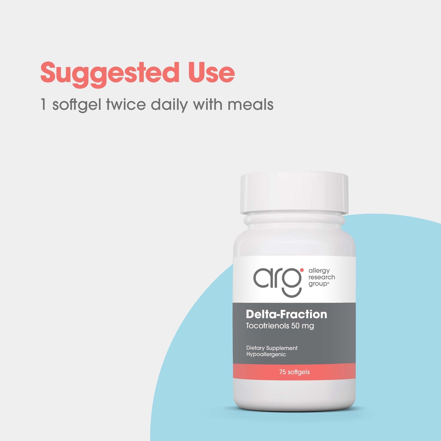 Allergy Research Group Delta-Fraction Tocotrienols Supplement Softgels 75 Count
