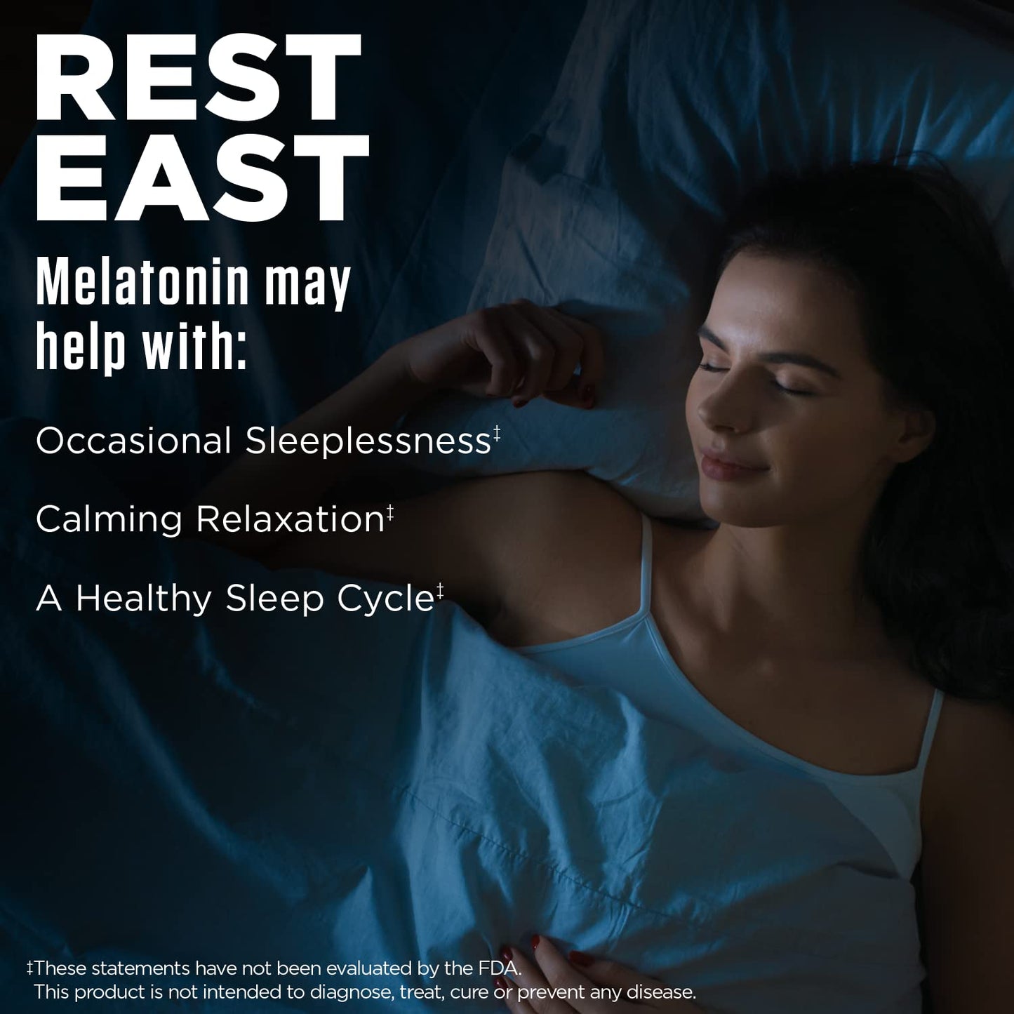 KAL Melatonin 5 mg Supplement for Adults - Sleep Aid & Rest Support, Fast Release Lozenges, Melatonin 5mg & Vitamin B6 10mg for Men & Women, Vegetarian - 60 Lozenges