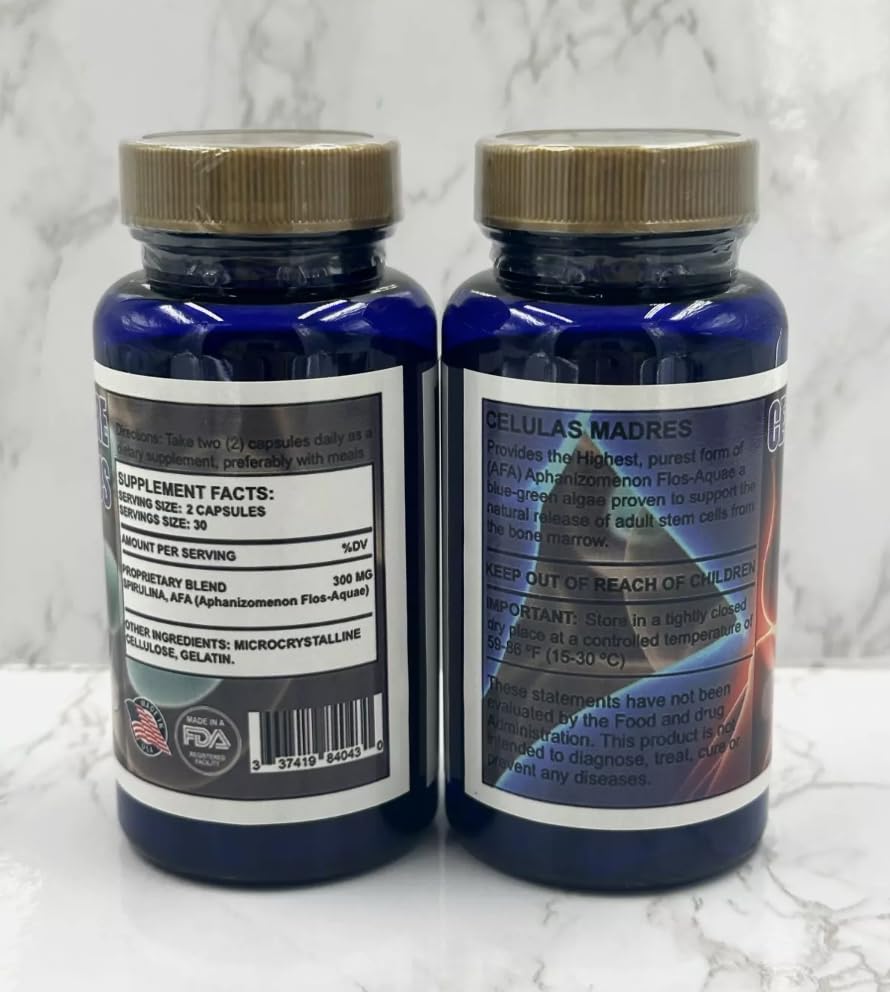 Generic Celulas Madres Stem Cell Blue Algae AFA Capsules, 6 Bottles
