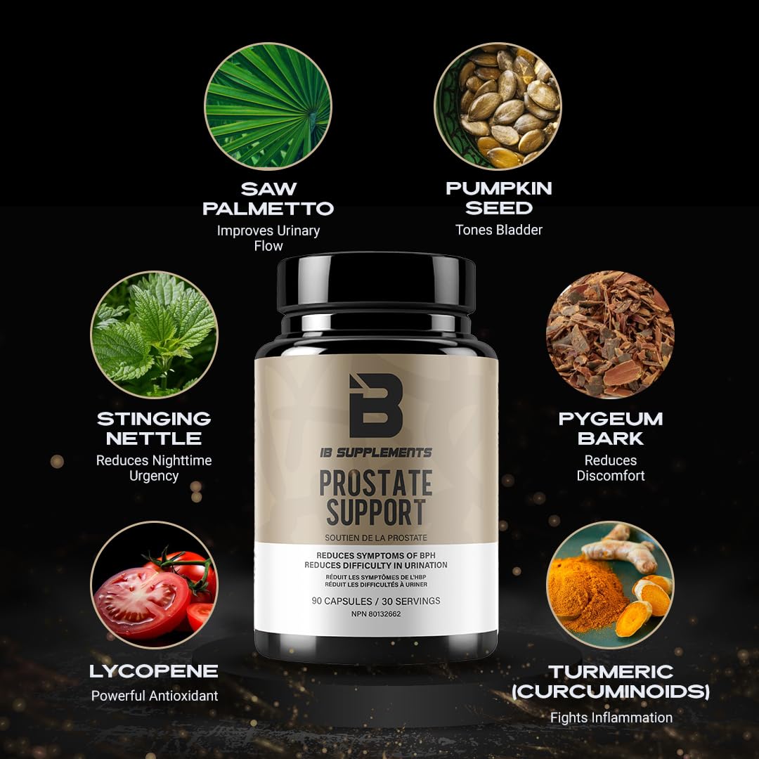 Iron Brothers Supplements Prostate Support for Men with Saw Palmetto, Pygeum & Pumpkin Seed Natural DHT Blocker, 90 Capsules
