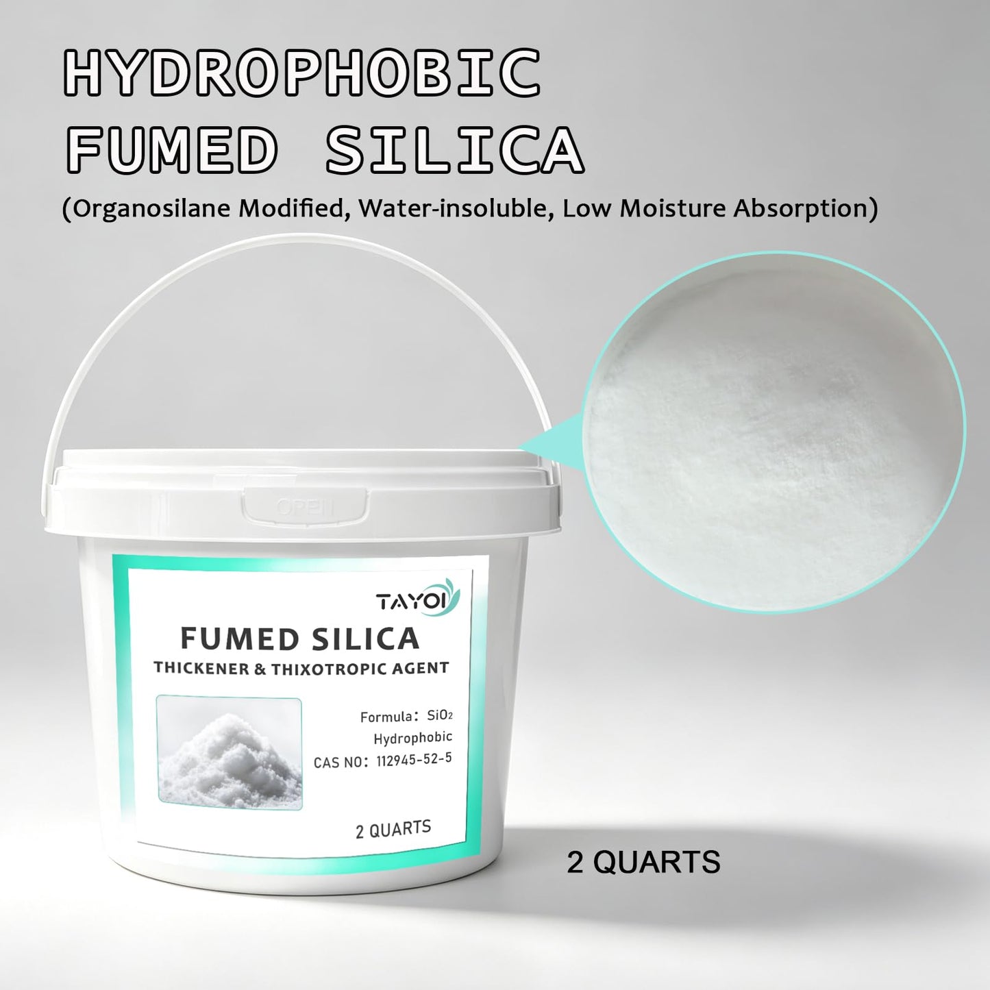 TAYOI Fumed Hydrophobic Silica Powder, 2 Quart