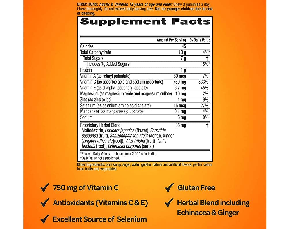 Airborne Assorted Fruit Flavored Gummies, 84 Gummies