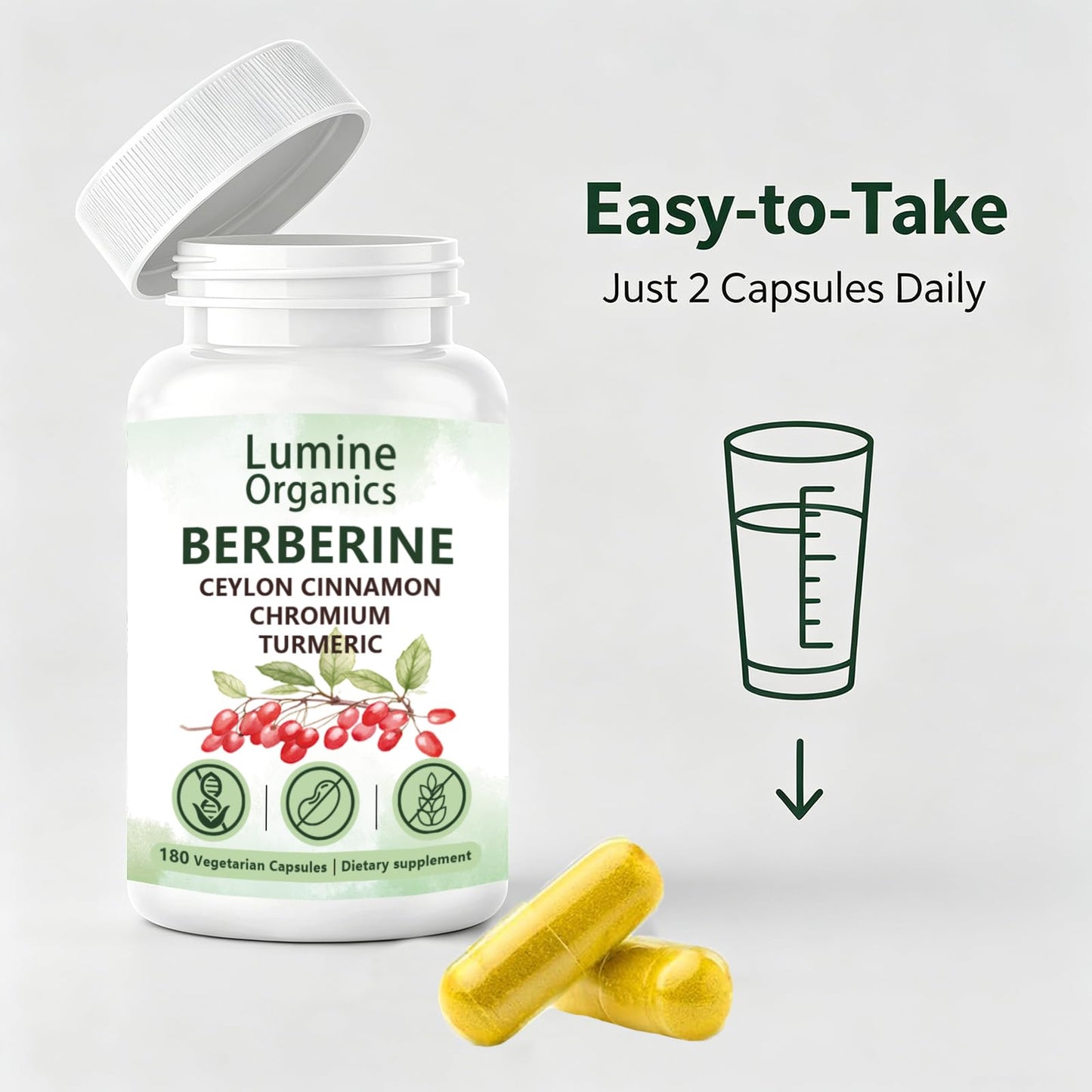 Lumine Organics Berberine 4 in 1 Complex Capsule, 180 Capsules