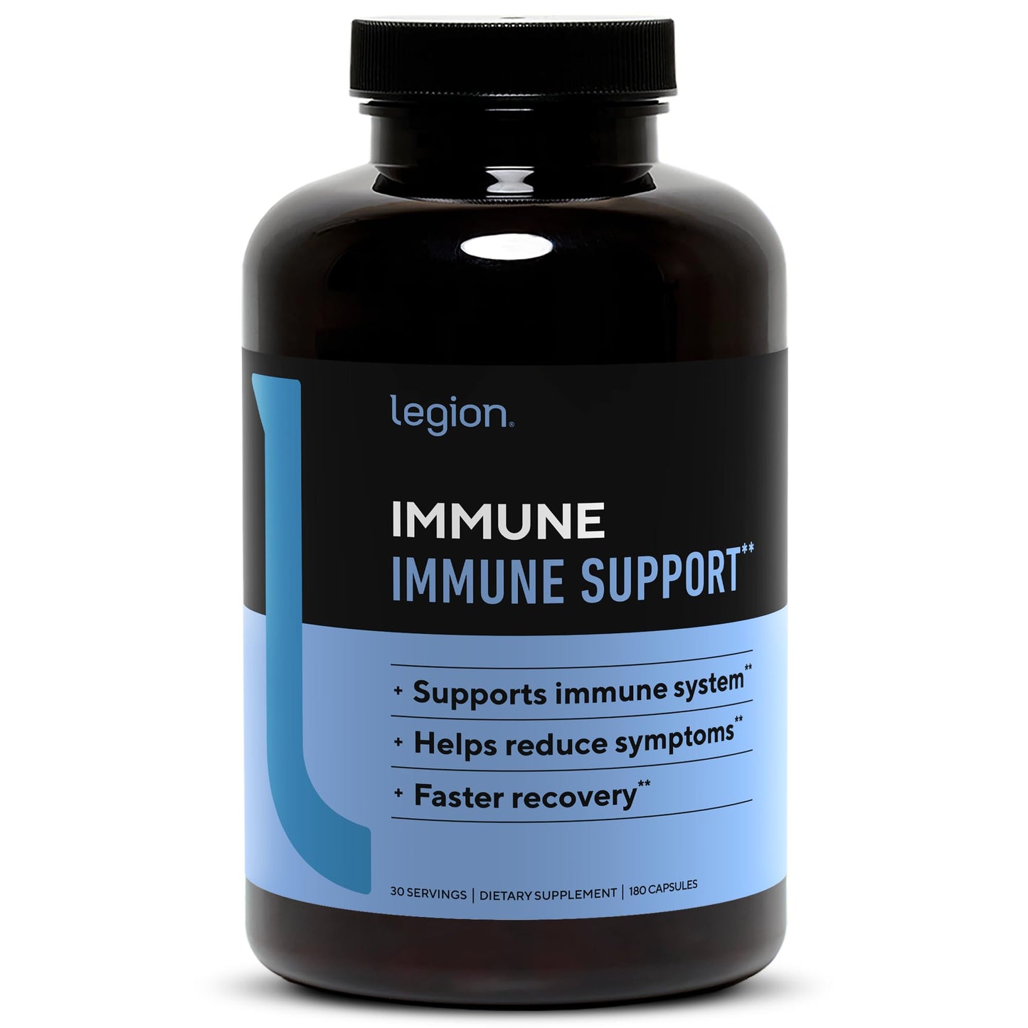 LEGION Immune Booster for Adults Capsule, 180 Count, Vitamin C 500mg, American Ginseng, Guduchi, Garlic