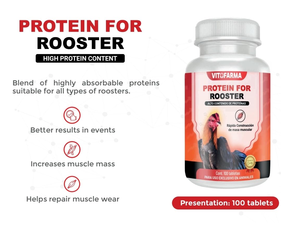 VITOFARMA Protein Blend for Roosters Whey Protein and Egg Albumin, 100 Tablets