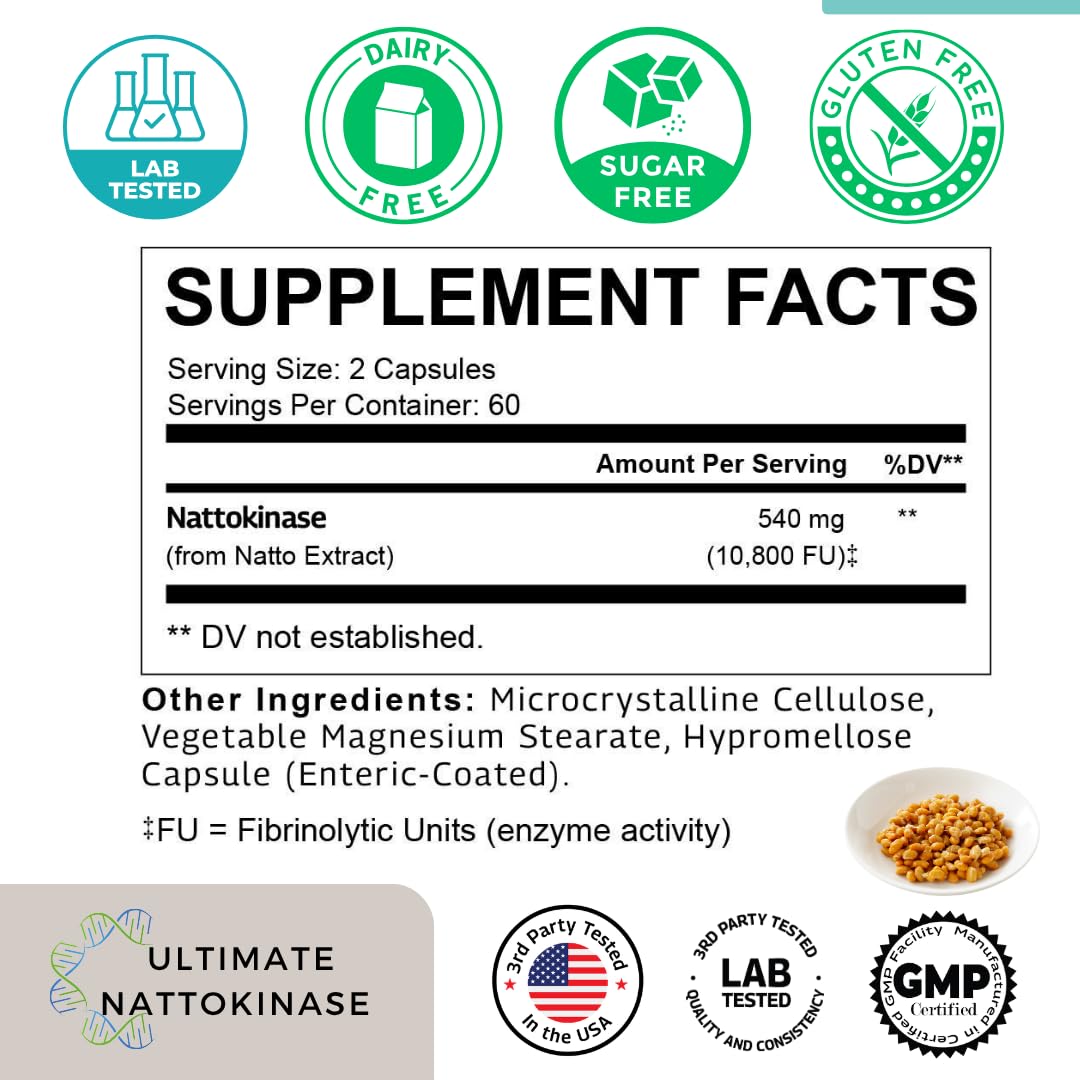 THEREXA Nattokinase 10800 FU Capsule 120 Count