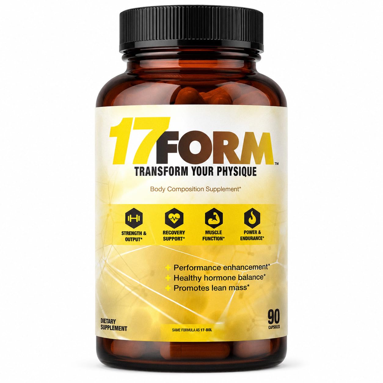 Avry Labs 17-Form DHEA Hormone Support, Performance & Vitality Supplement Capsule, 90 Count