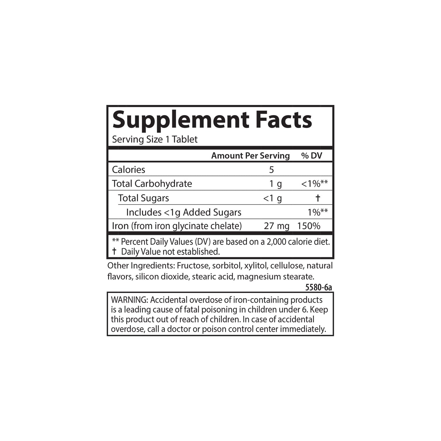 Carlson Chewable Iron 27 mg, Grape, Blood Health, 30 Tablets