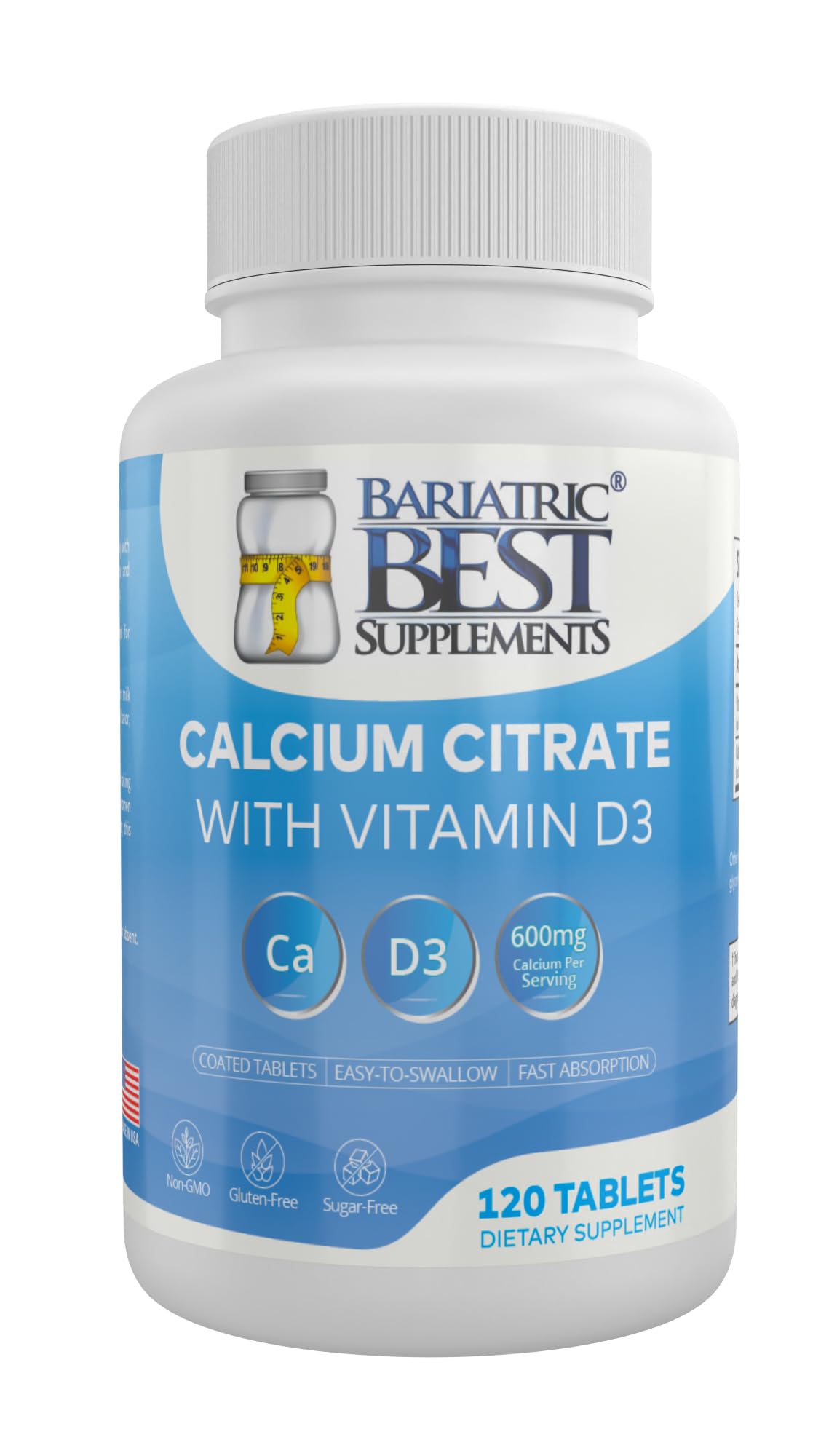 Bariatric Best Calcium Citrate with Vitamin D3 600mg Tablet, 120 Tablets