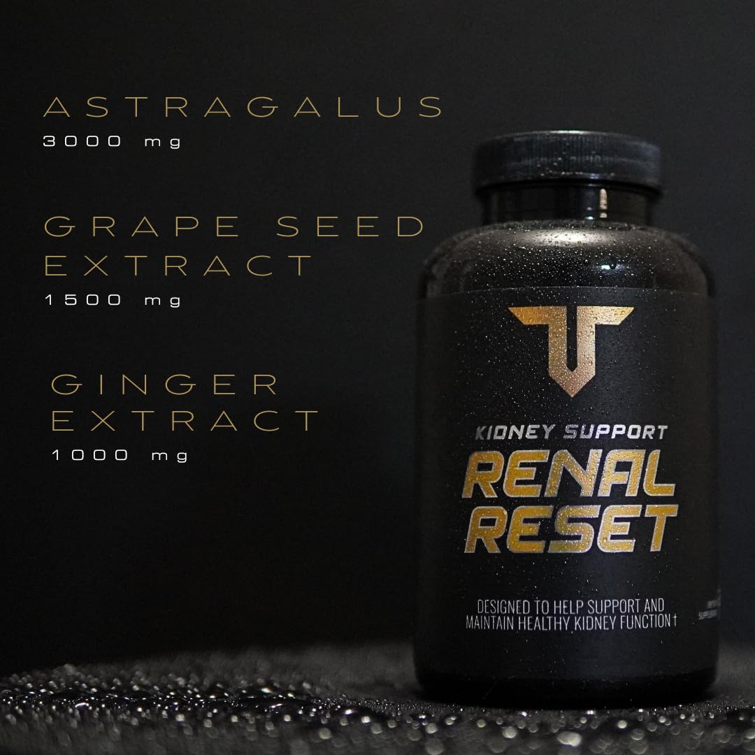 Troponin Nutrition Renal Reset Kidney Support Organic Astragalus Powder Grape Seed Extract Ginger Extract Capsules 210