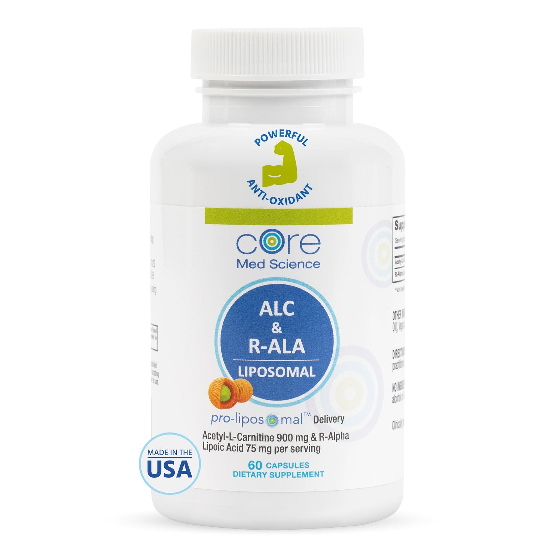 Core Med Science Liposomal ALC & R-ALA Supplement Capsules, 60 Count
