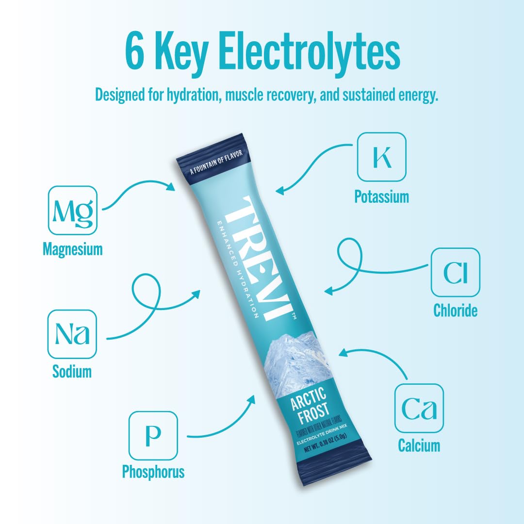 TREVI Electrolytes Powder Packets Arctic Frost, Sugar Free, 28 Servings