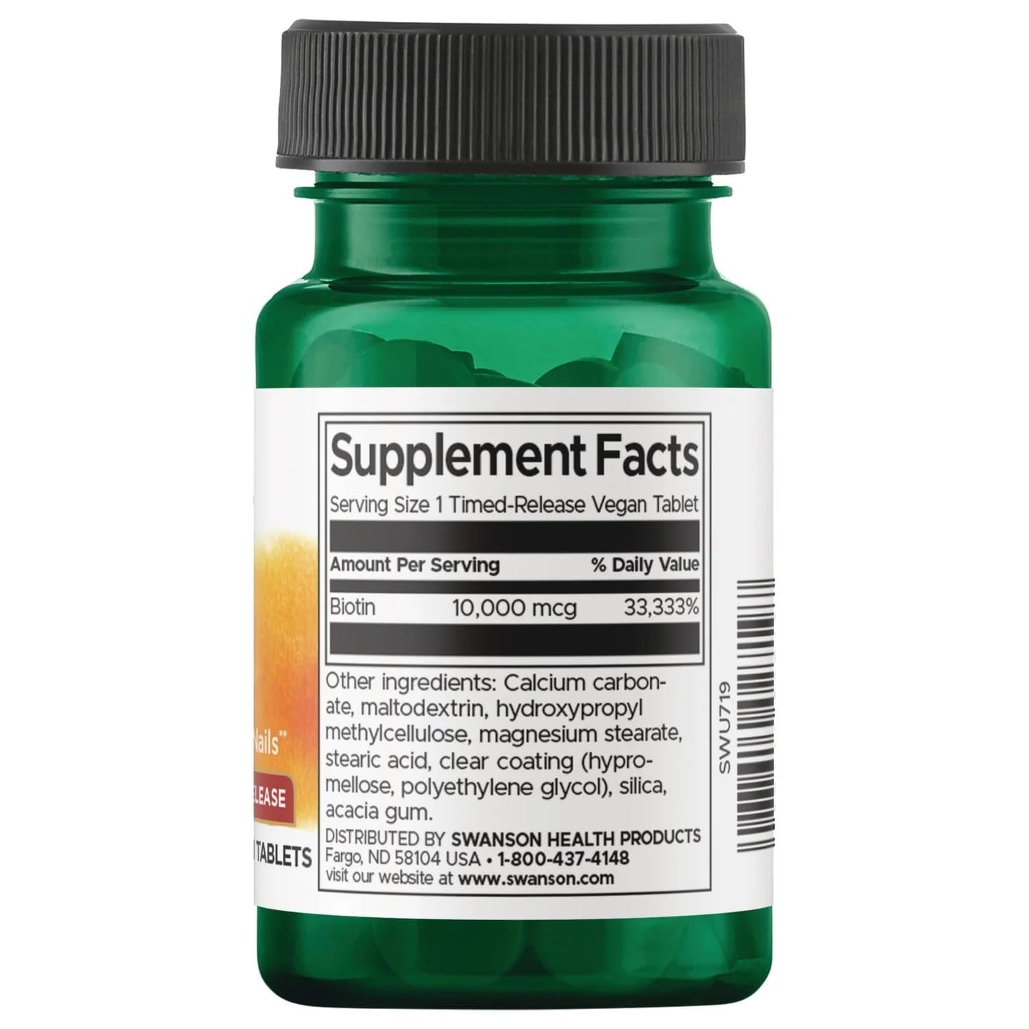 Swanson Biotin Timed-Release 10,000 mcg Capsules, 120 Count