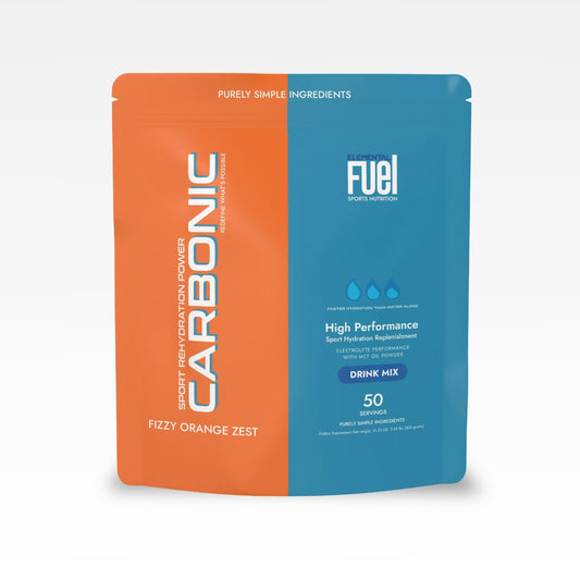 Elemental Fuel Carbonic Orange Zest Hydration & MCT Oil Powder - First-Ever Advanced Electrolyte & MCT Formula, Enhances Hydration, Sustained Energy & Recovery - 31.25 Servings