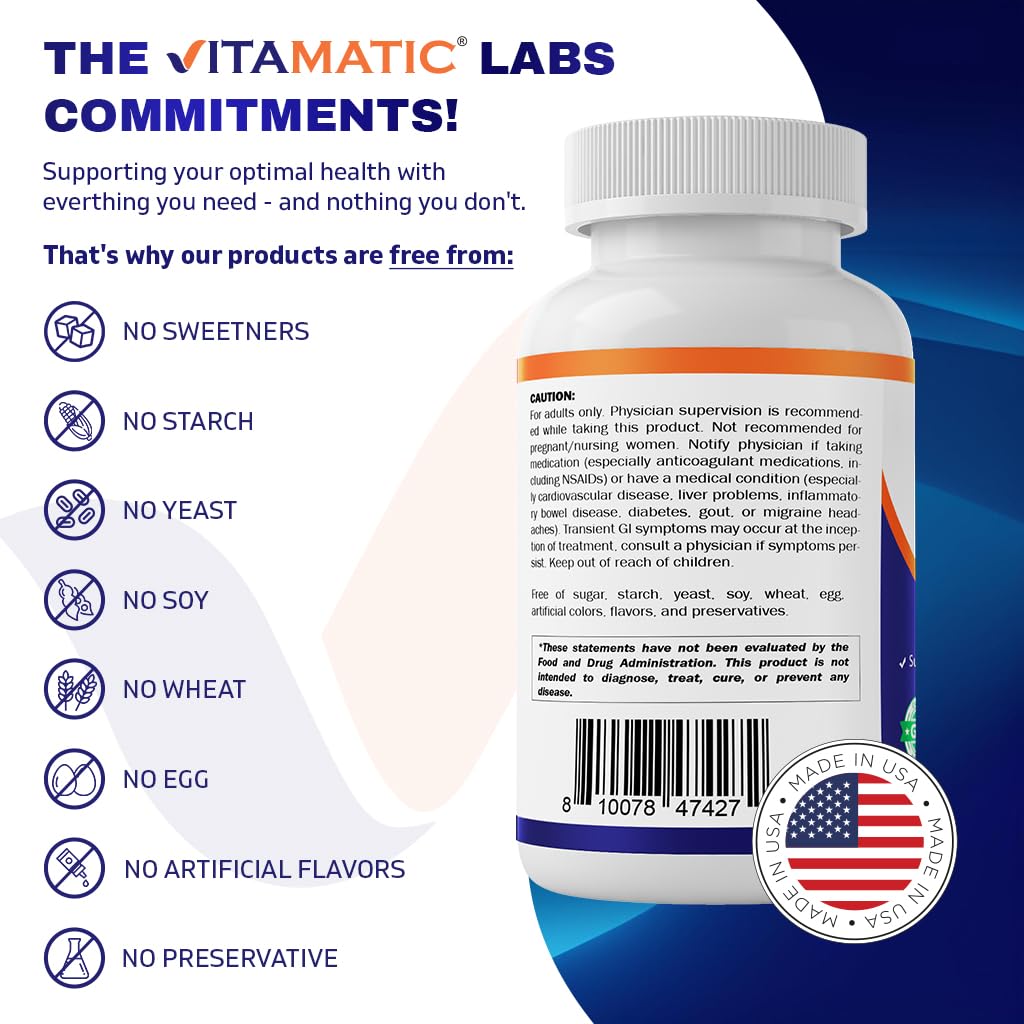 Vitamatic Niacin (Vitamin B3) 500mg, Sustained Release, 480 Tablets