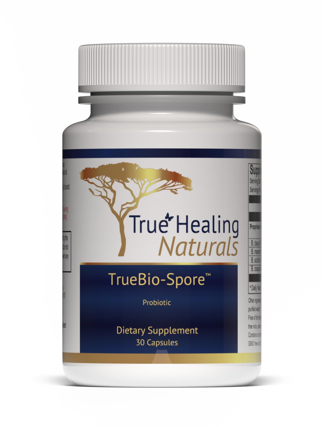 True Healing Naturals TrueBio-Spore Probiotic Supplement 50 Billion CFU Capsules 30 Count
