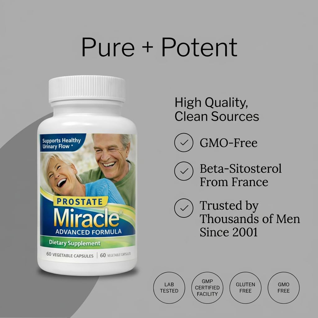 NHS Global Prostate Miracle Advanced Formula Beta Sitosterol Prostate Supplement for Men Capsule 60 Count
