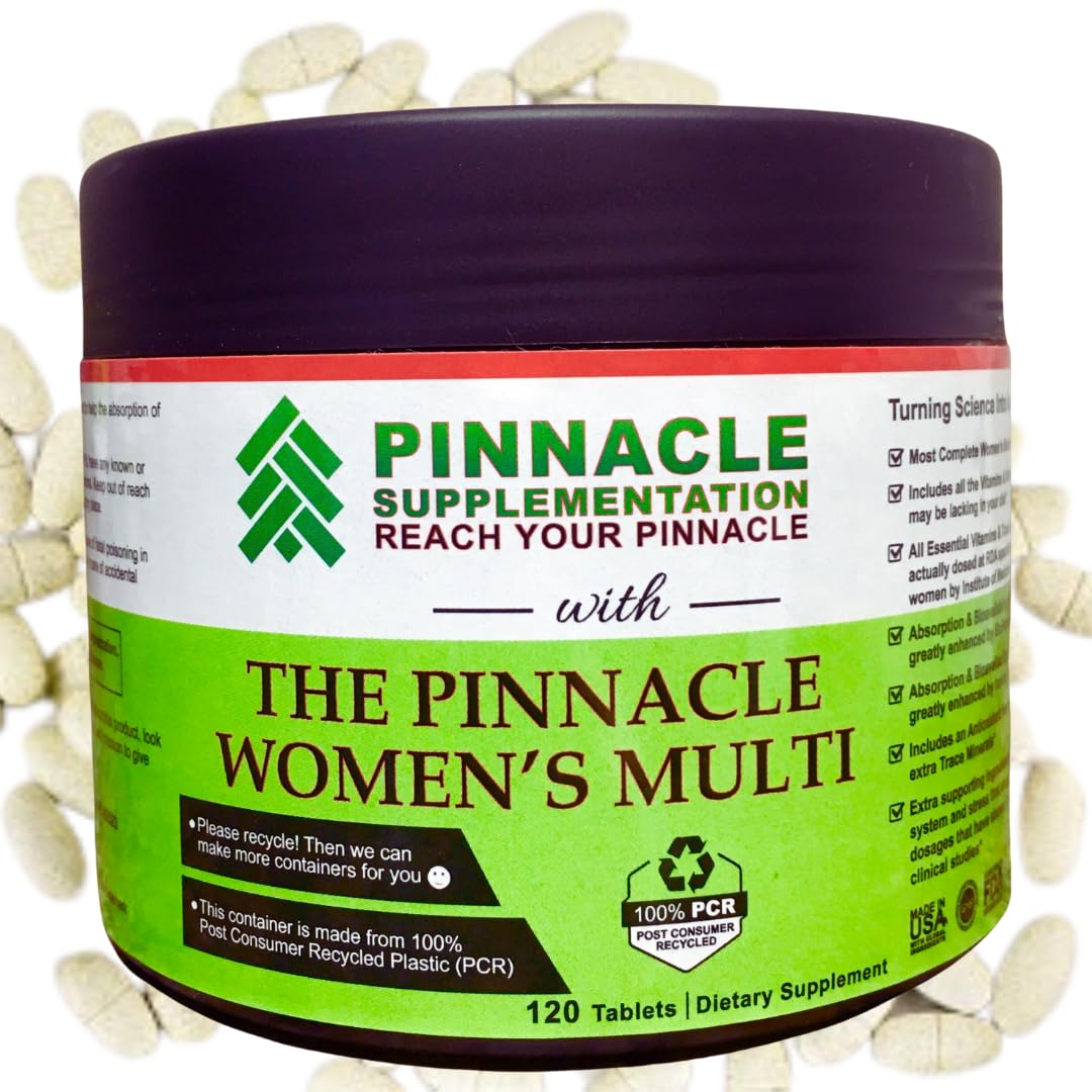 Pinnacle Supplementation Women's Multivitamin with Iron, Vitamin D3, Vitamin C, B12, Biotin, Zinc, Calcium & Magnesium, 120 Tablets