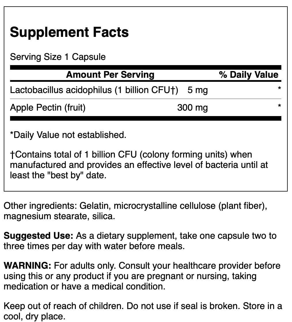 Swanson Acidophilus & Apple Pectin Capsules 90 Count