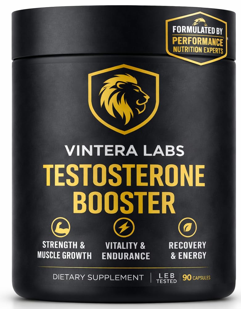 VINTERA LABS Testosterone Booster for Men Maximum Strength Capsules 90 Count