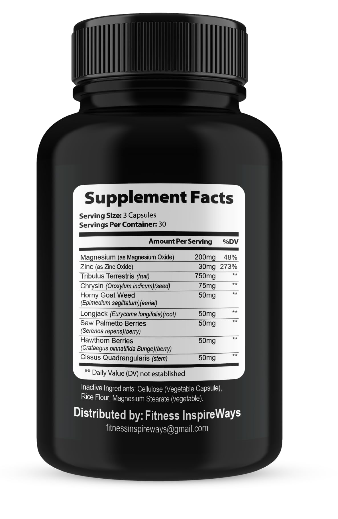 Fitness InspireWays Testboost Max Capsule, 90 Count