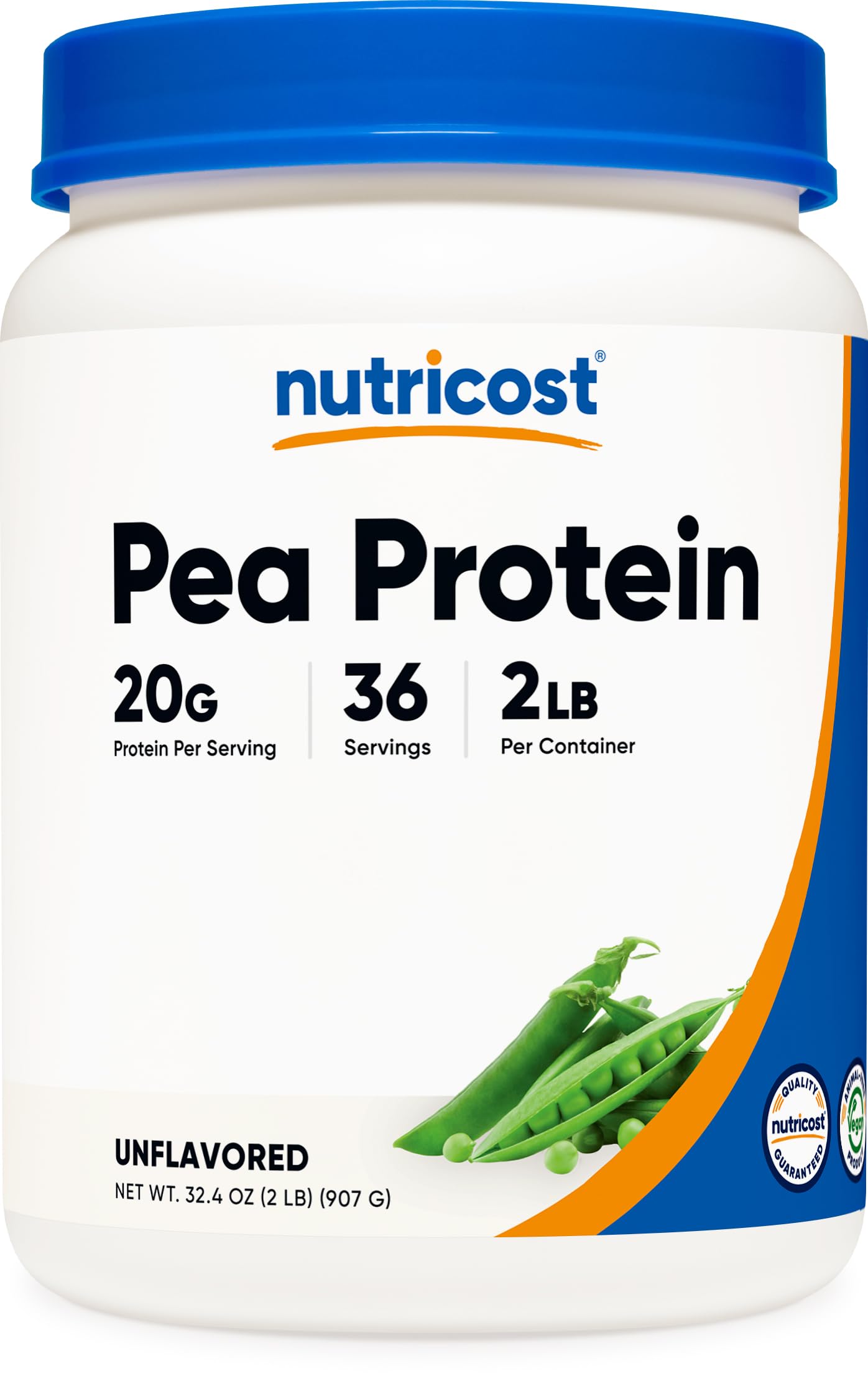 Nutricost Pea Protein Powder, Unflavored, 32.4 oz